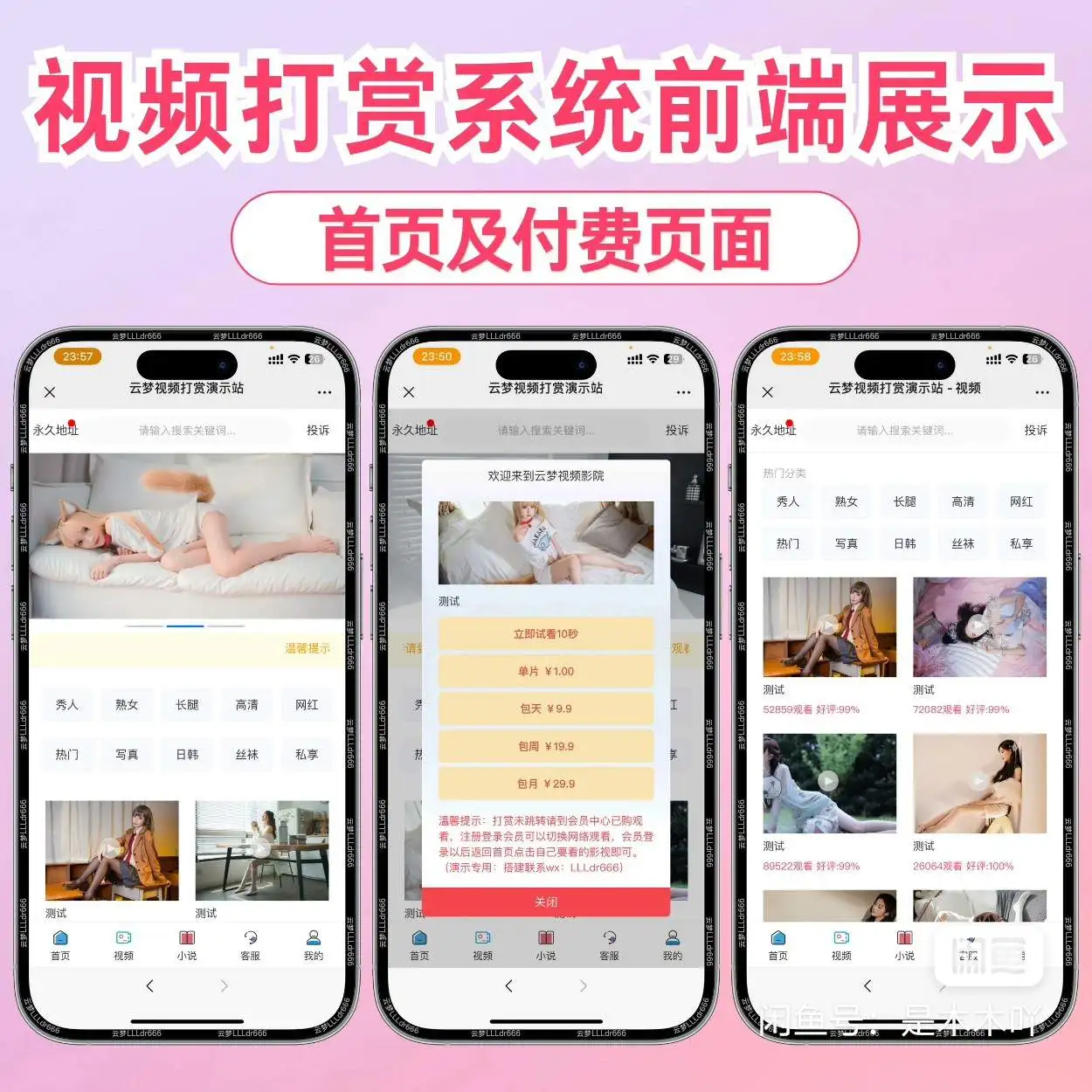 视频/写真打赏/付费观看系统源码