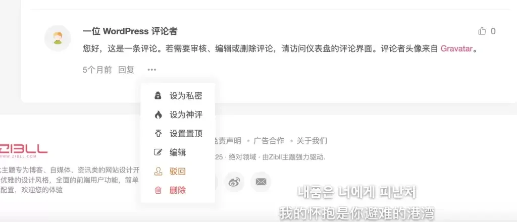 wordpress子比主题增加私密评论