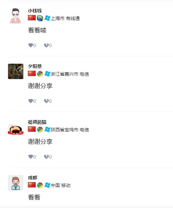 B2PRO主题显示评论者IP的归属地及运营商信息