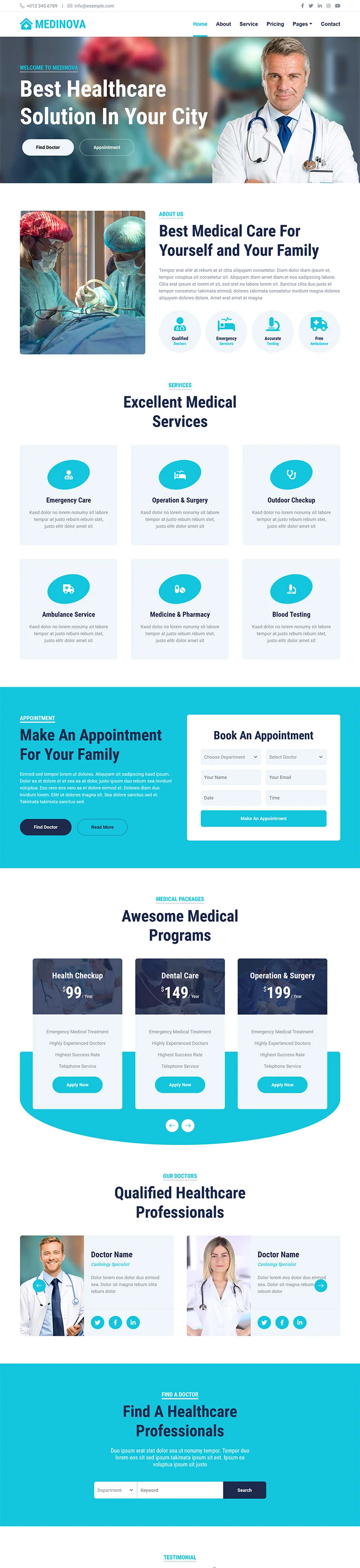 医疗护理保健方案html模板