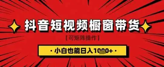 抖音短视频食品橱窗带货，小白轻松上手日入1k+【揭秘】