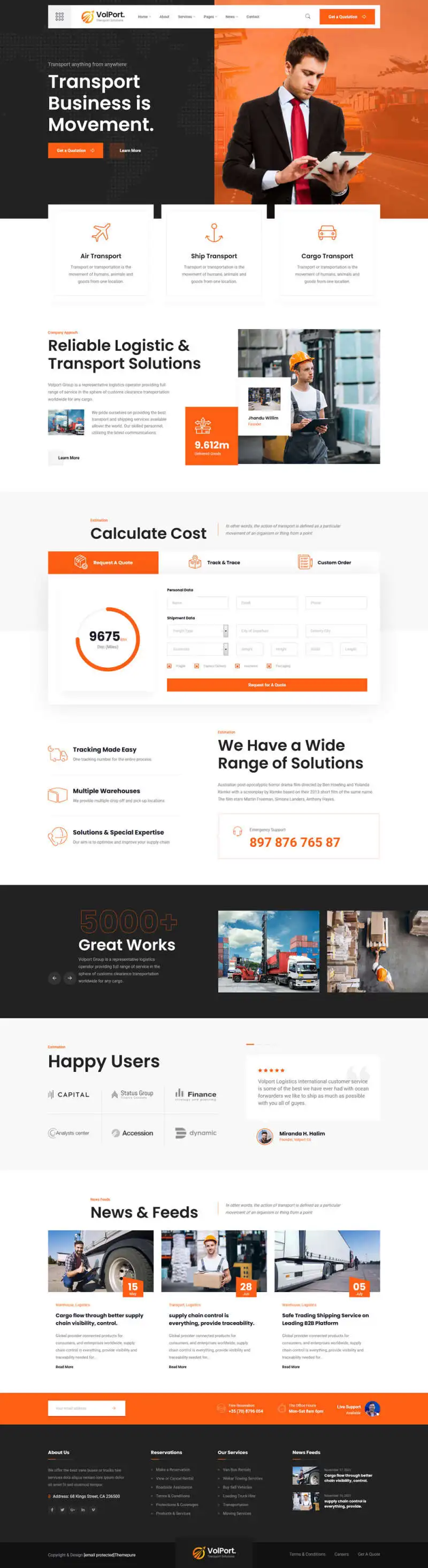 物流运输快递货运企业html网站模板