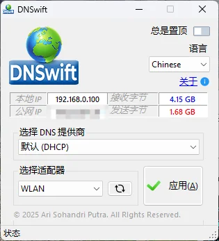 DNS切换工具DNSwift v1.1中文版