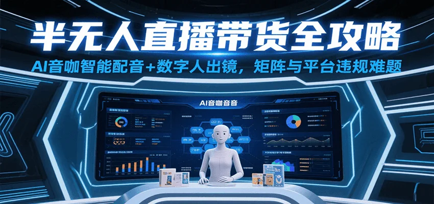 半无人直播带货全攻略:AI音咖智能配音+数字人出镜,解决账号矩阵与平台违规难题