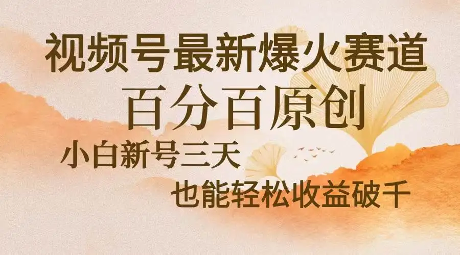 (13225期)视频号最新爆火赛道,中老年粉深信不疑,百分百原创,新号三天收益轻松…