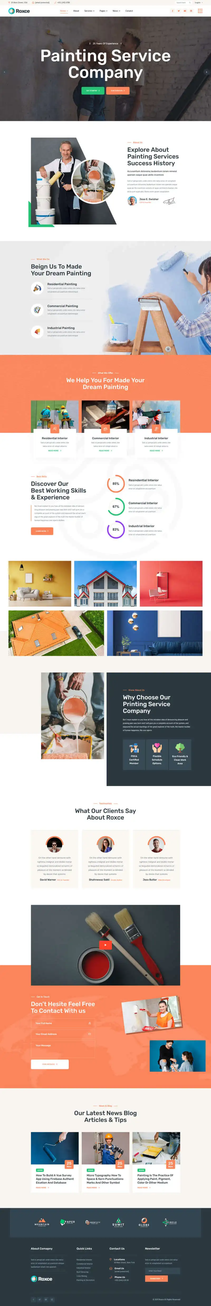 涂料油漆厂家html网站模板