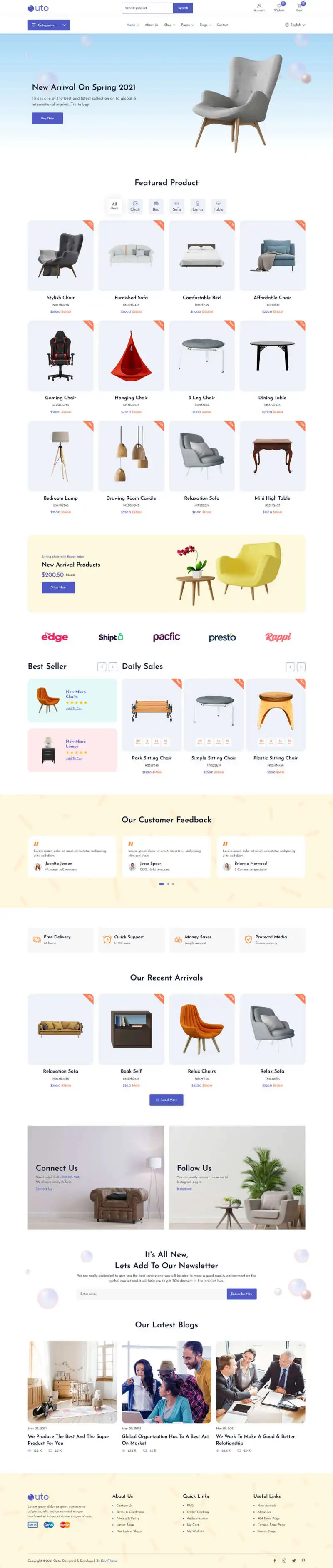 响应式家具家居桌椅沙发html网站模板