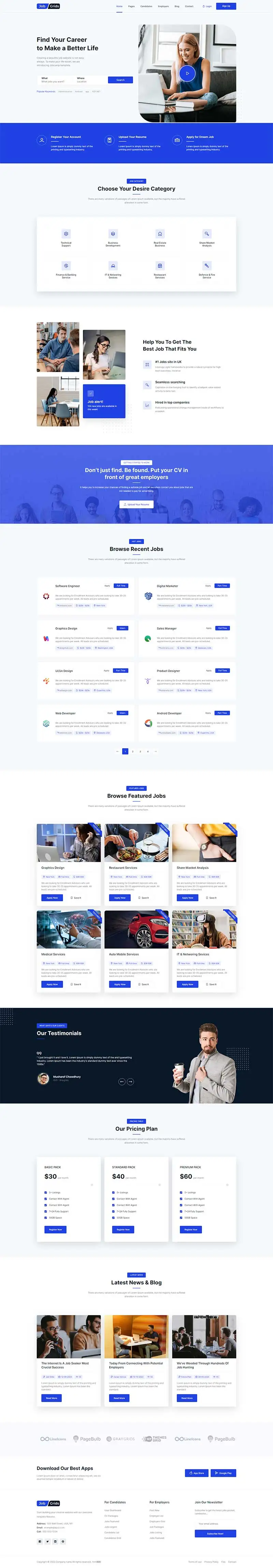 招聘求职平台公司网站html模板