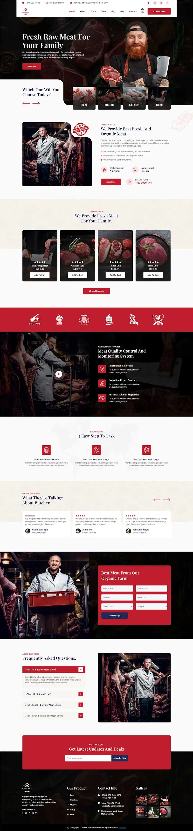 响应式有机肉食品类网页模板