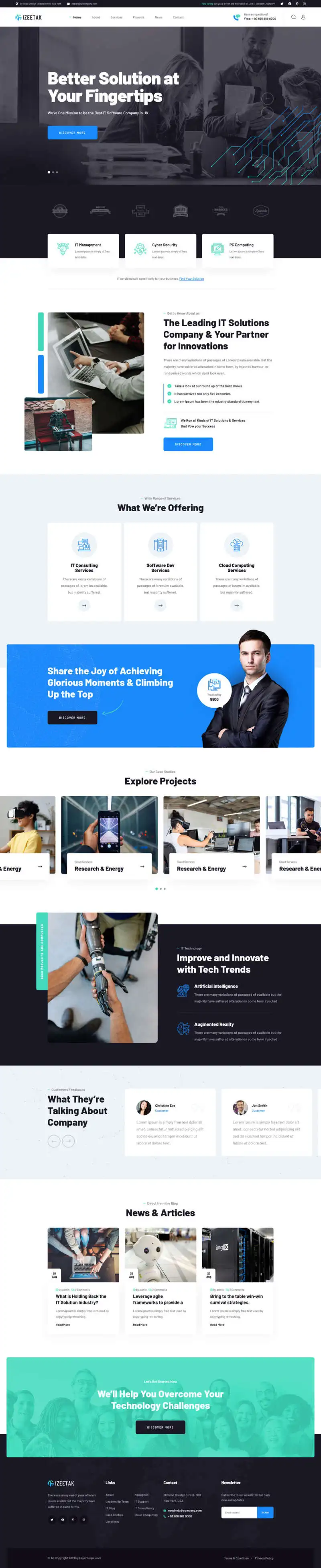 人工智能机器人IT开发公司html网站模板