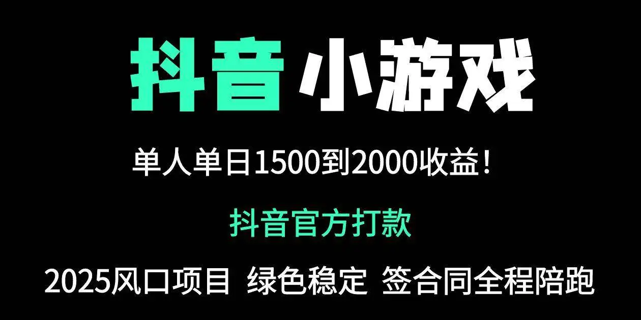 （14527期）抖音官方小游戏2025全网最新玩法，暴利赚钱项目，单机日入2000+，绝不…