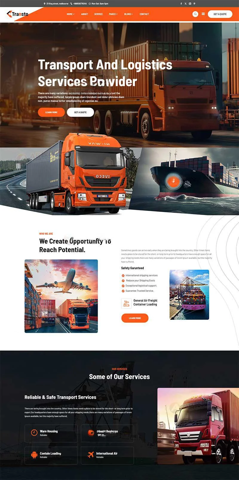 响应式货车物流运输网页模板