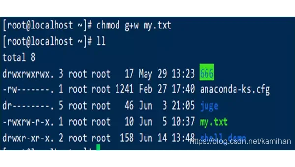 修改文件夹权限的linux命令