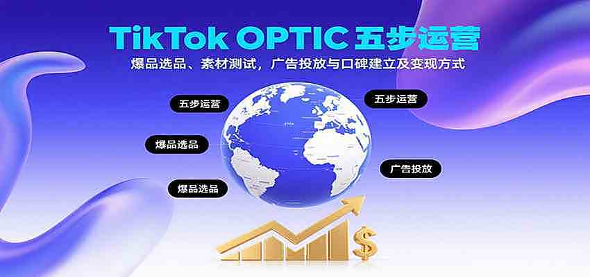 TikTok OPTIC五步运营，爆品选品、素材测试，广告投放与口碑建立及变现方式
