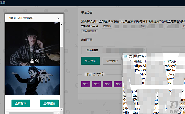 聚合短视频解析网程序源码