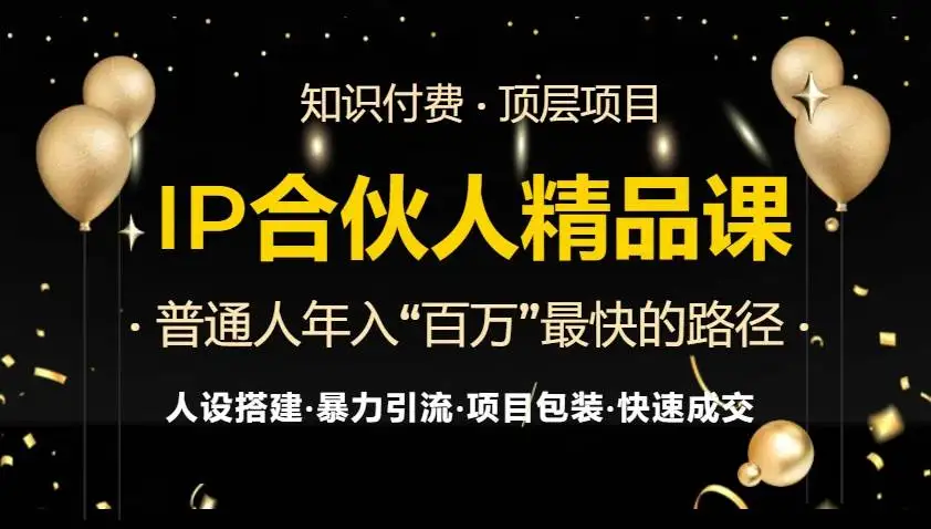 (13297期)IP合伙人最新精品课程,知识付费全流程+最强引流术+小白避坑指南