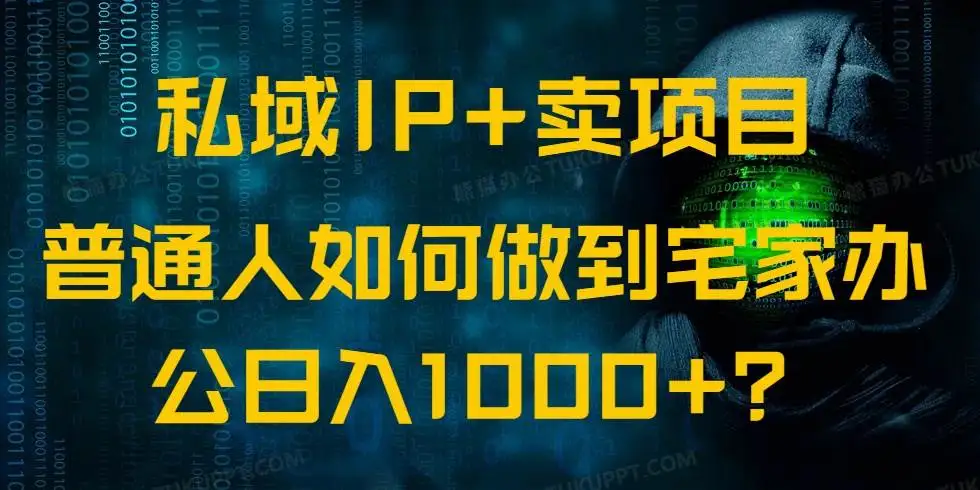 （14400期）私域IP+卖项目，普通人如何做到宅家办公实现日入1000+