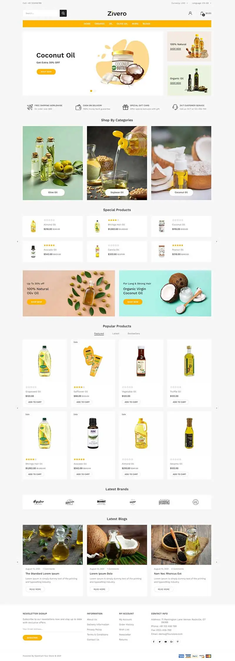 油制品花生油橄榄油豆油商城html网站模板