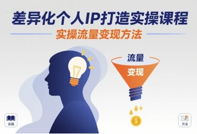 差异化个人IP打造实操课程，实操流量变现方法