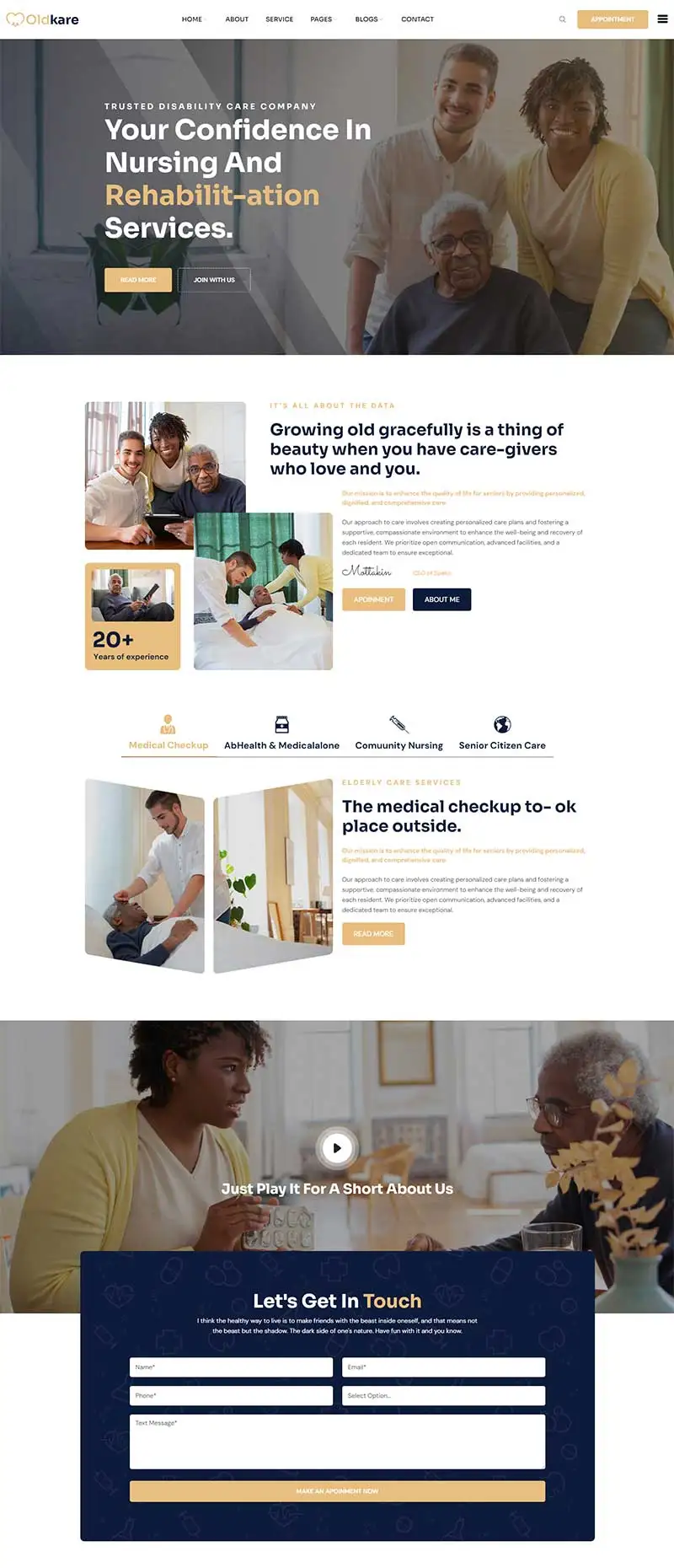 响应式康复机构养老院网页模板