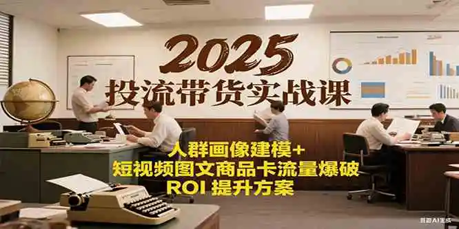 2025投流带货实战课：人群画像建模+短视频图文商品卡流量爆破ROI提升方案