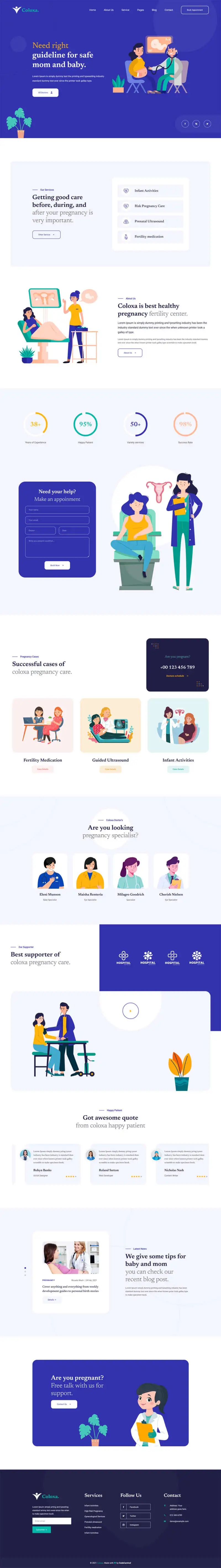 妇科产检医疗机构html网站模板