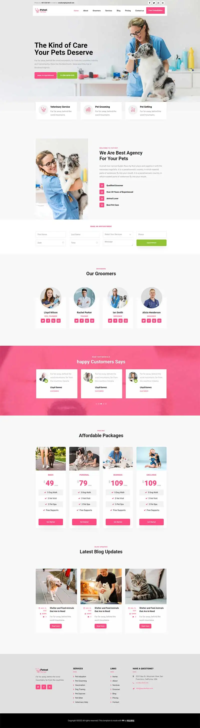 宠物诊所宠物医院html网站模板