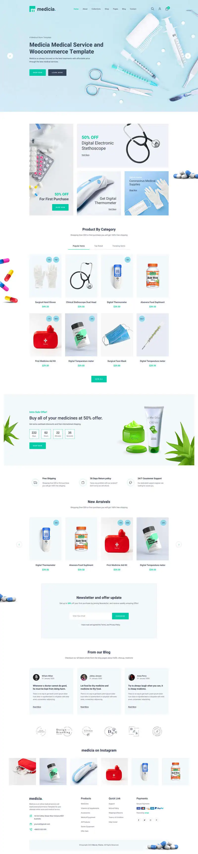 医疗保健医护用品html模板