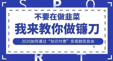 韭菜生涯终结者，我来教你做镰刀，2025如何通过“知识付费”实现财F自由【揭秘】