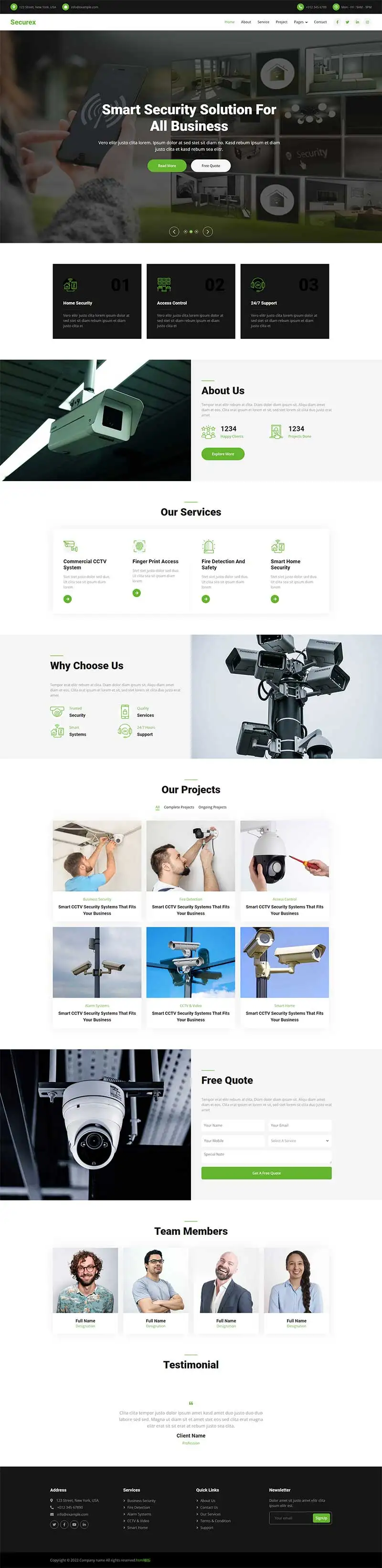 摄像头监控设备企业网站html模板