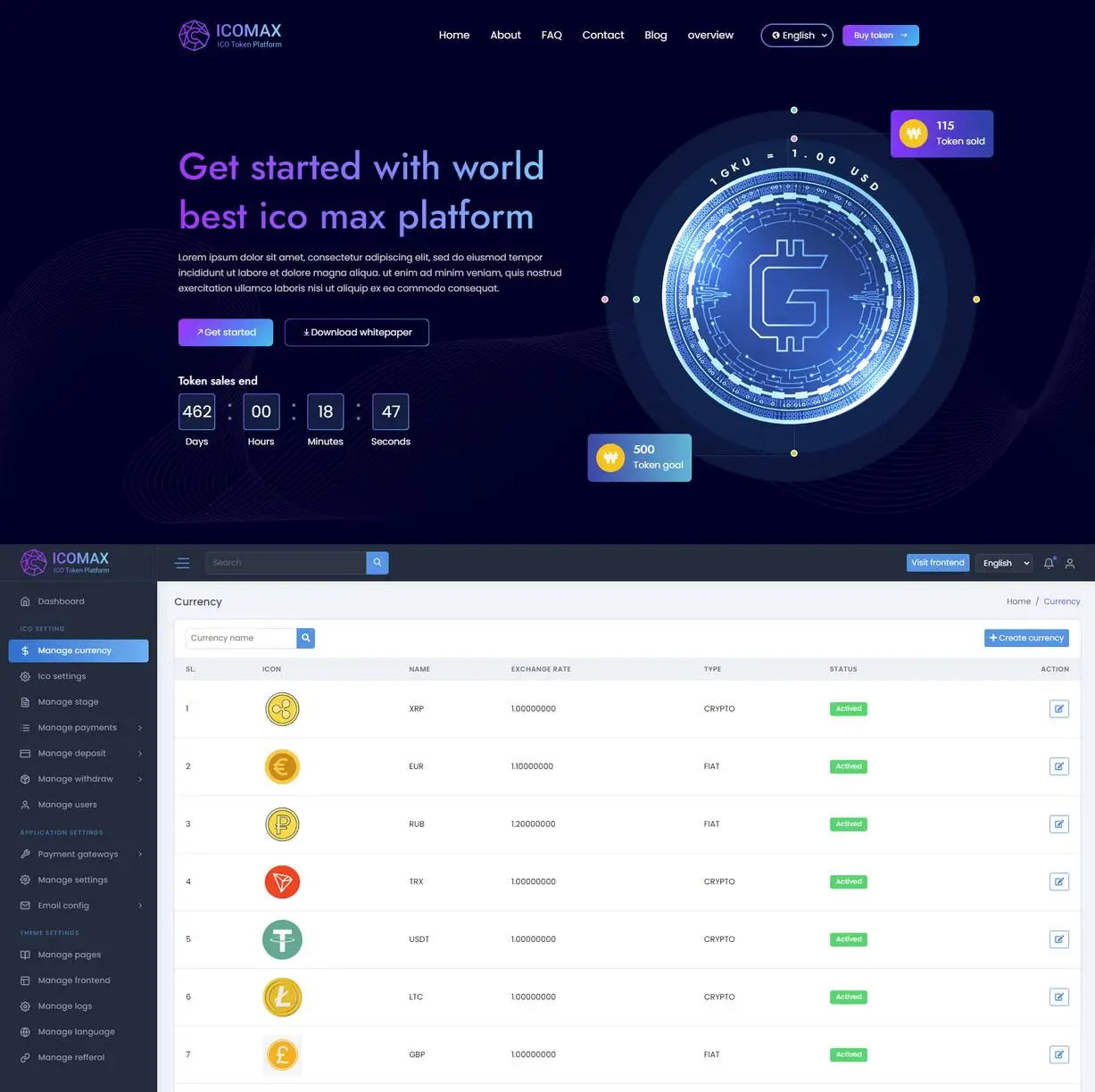 数字资产虚拟货币与代币交易平台源码
