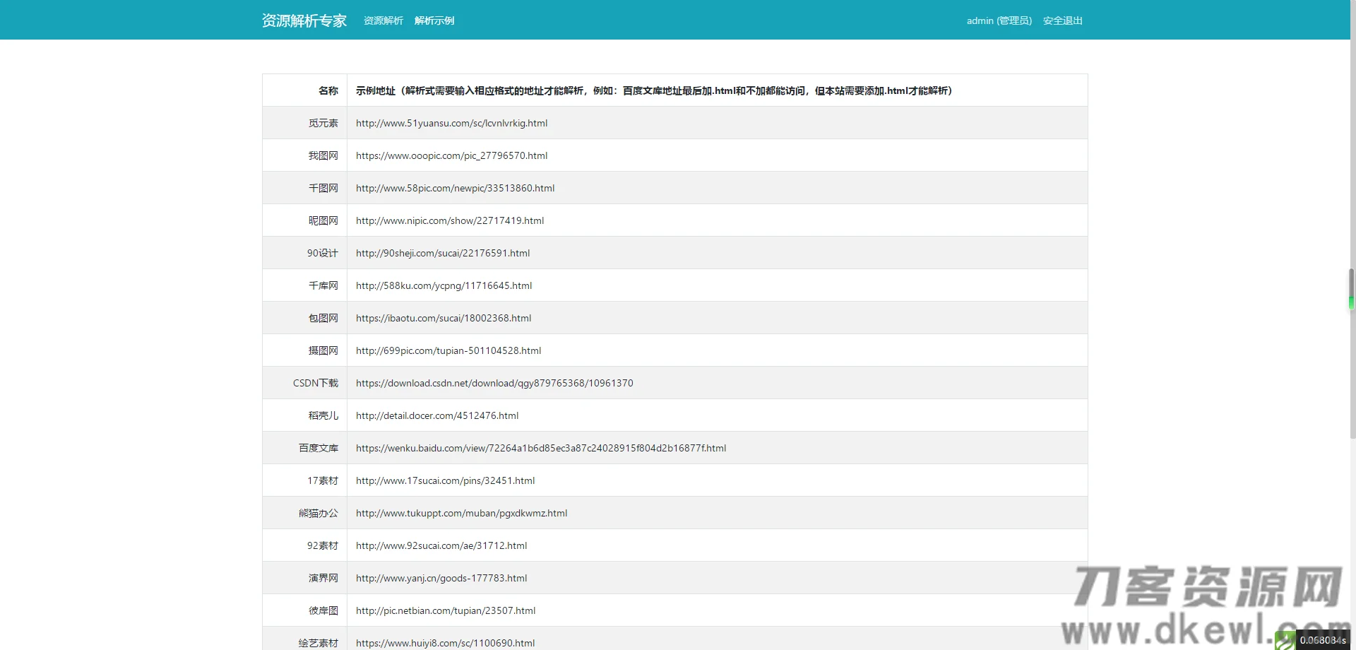 Thinkphp内核素材解析源码 支持20多家素材站 后台版 内附详细安装教程