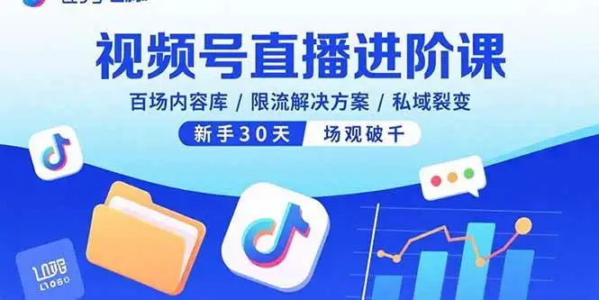 （15930期）视频号直播进阶课，百场内容库/限流解决方案/私域裂变，新手30天场观破千