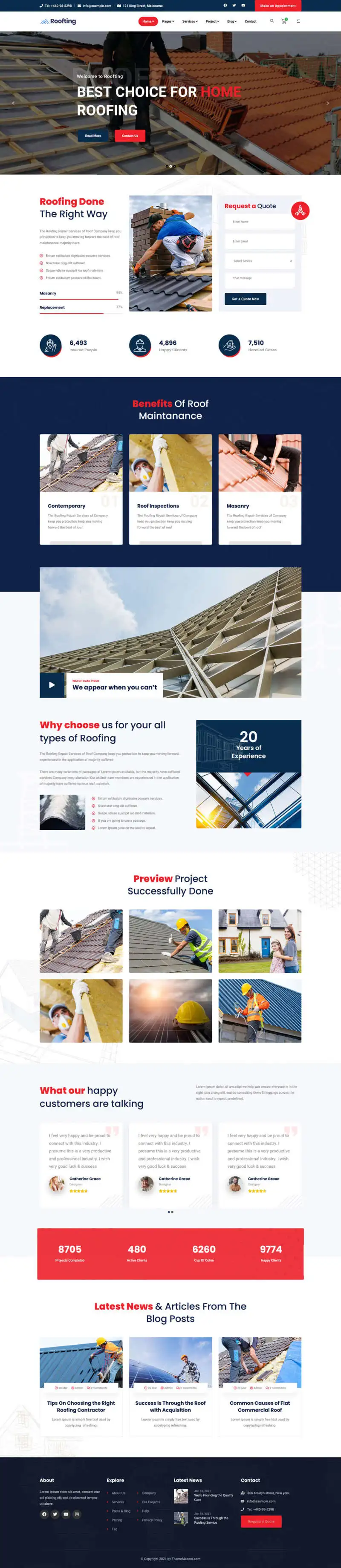 建筑工程房屋修补企业html网站模板