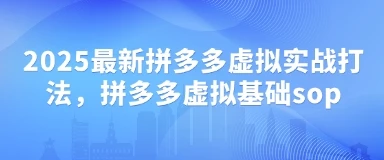 2025最新拼多多虚拟实战打法，拼多多虚拟基础sop
