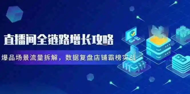 直播间全链路增长攻略，爆品场景流量拆解，数据复盘店铺霸榜实战