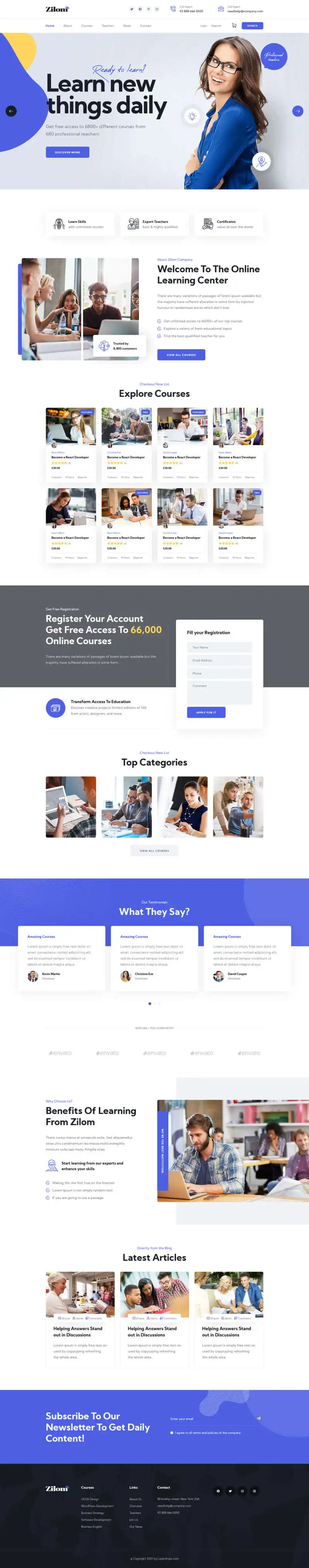 在线教育培训机构HTML模板