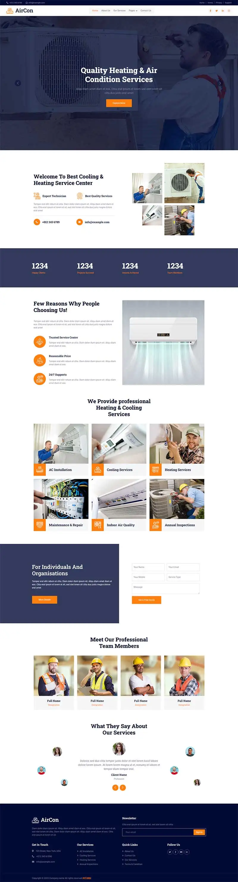 家电设备维修维护家政服务公司网站html模板