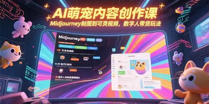 （15311期）AI萌宠内容创作课，Midjourney制图到可灵视频，数字人带货玩法