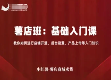 小红薯薯店商城卖货,基础入门课,教你如何进行店铺开通、后台设置、产品上传等入门知识