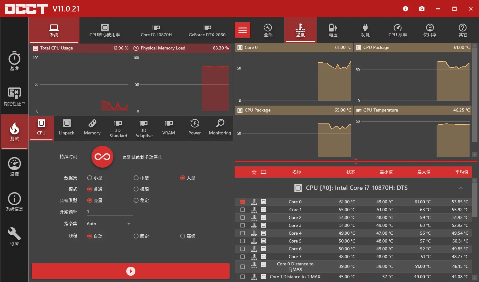 电源检测工具OCCT v12.1.12.99绿色版