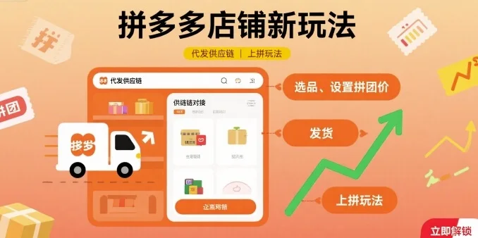 拼多多店铺新玩法,代发供应链上拼玩法