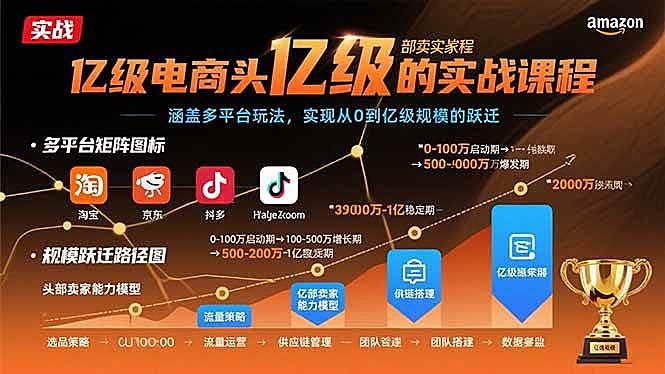 （15803期）亿级电商头部卖家的实战课程：涵盖多平台玩法，实现从0到亿级规模的跃迁