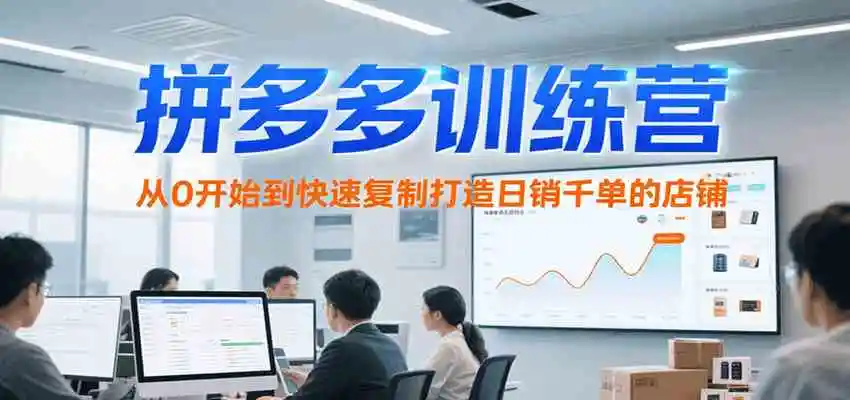 拼多多训练营，从0开始到快速复制打造日销千单的店铺（更新7月）