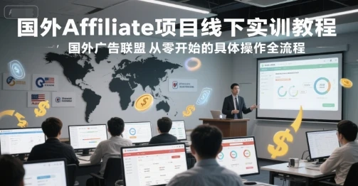 国外Affiliate项目线下实训教程，国外广告联盟从零开始的具体操作全流程