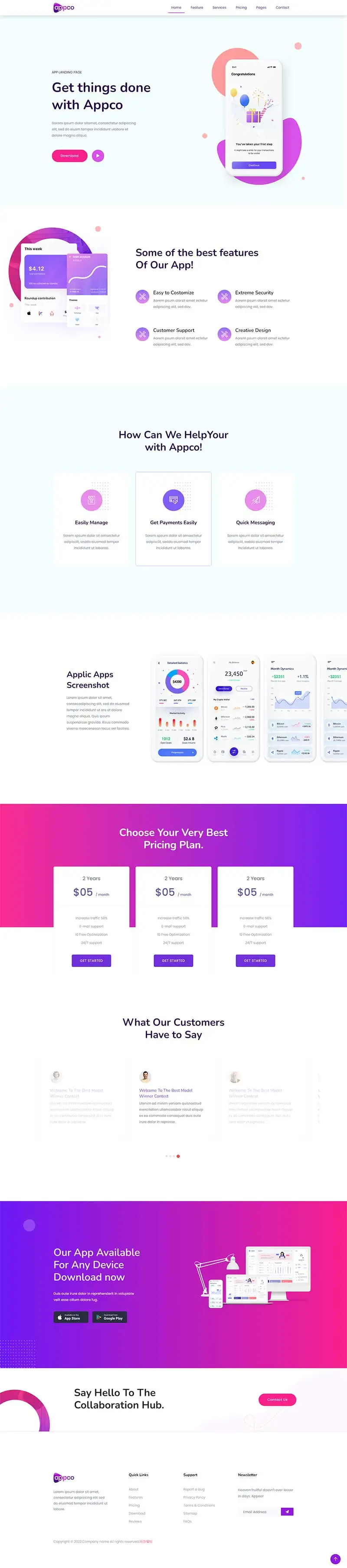 APP软件系统介绍推广网站html模板