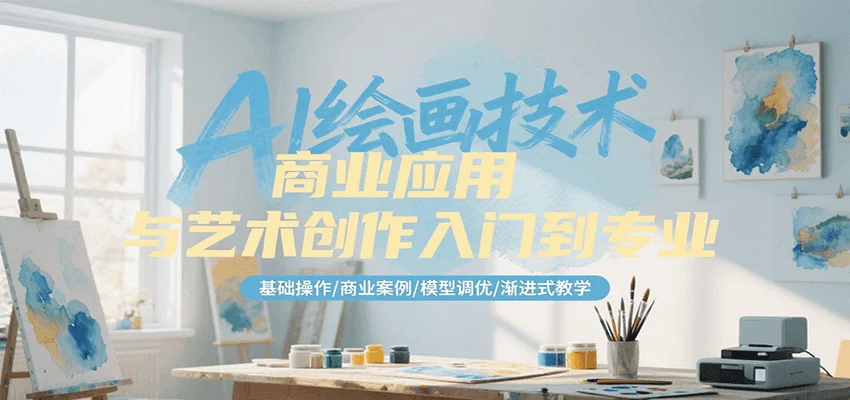 AI绘画技术商业应用与艺术创作入门到专业，基础操作/商业案例/模型调优/渐进式教学