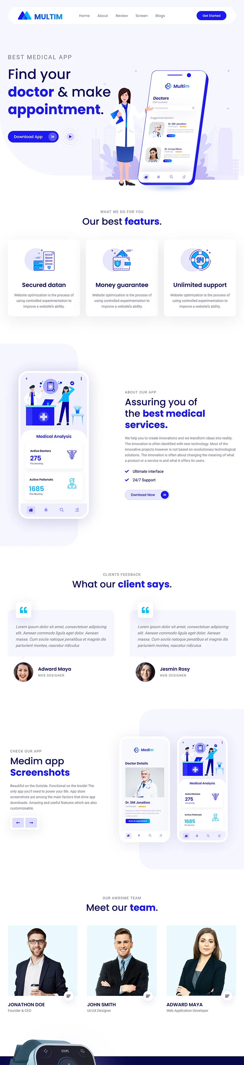 医疗APP推广落地页html模板
