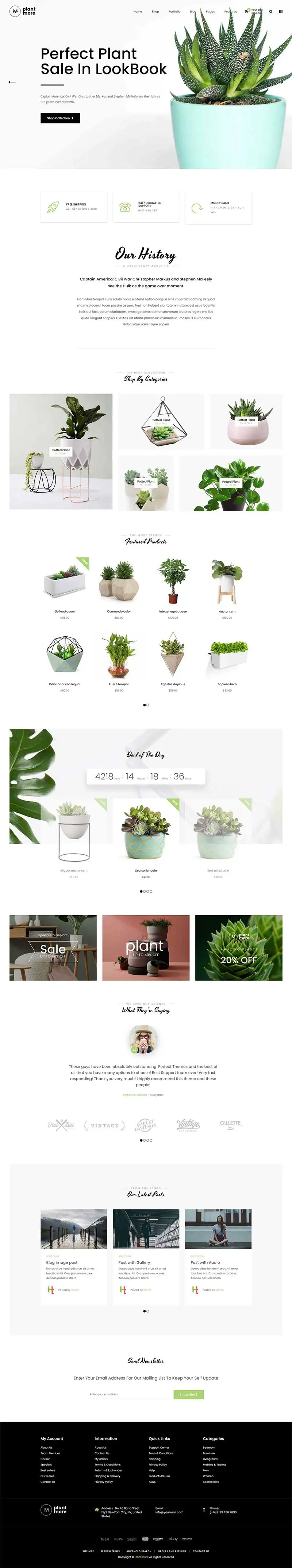 简洁优美植物花卉网站商城HTML模板