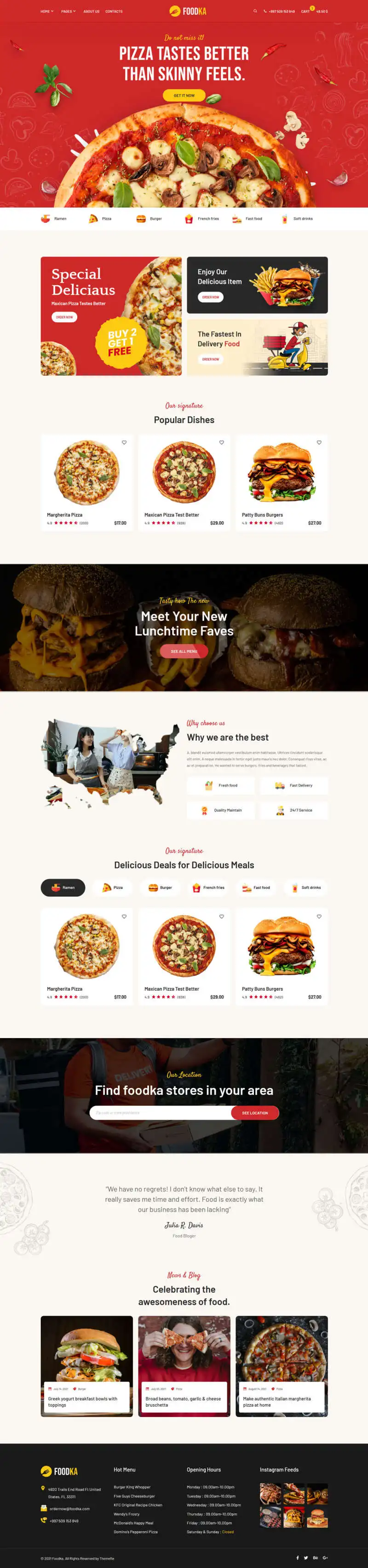 汉堡披萨企业官网HTML模板